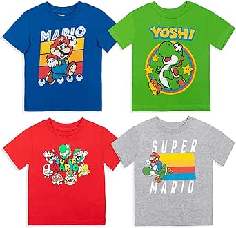 Super Mario Nintendo 4 Pack Graphic T-Shirt