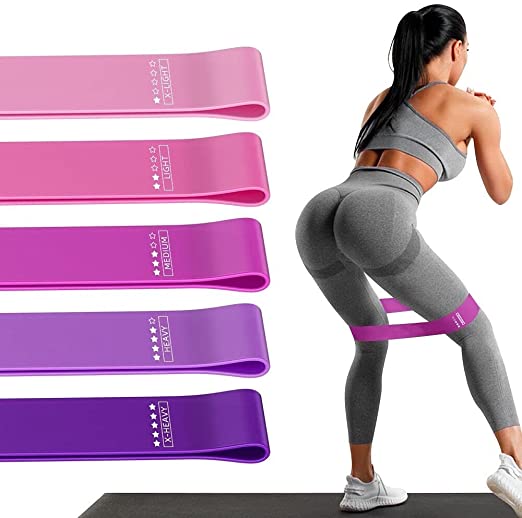 JAKKOFOXX Resistance Loop Exercise Bands Exercise Bands for Home Fitness, Stretching, Strength Training, Physical Therapy, Crossfit, Pilates Yoga Flexbands, TPE Elastic Workout Bands for Women Men Kids , Set of 5