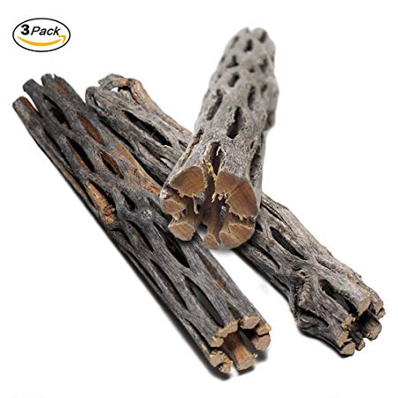 SunGrow Natural Cholla Wood - 3 Pieces, 5 inches Long - Aquarium Decoration & Chew Toys for Small Pets - Artistic Home-Decor - 100% Natural & pet Safe - Fertilizer Free - Long Lasting Driftwood