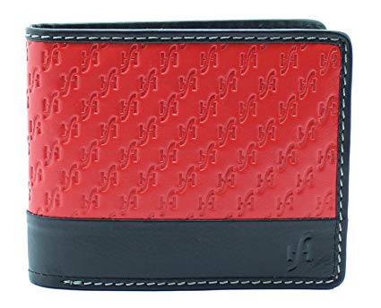 STARHIDE Designer RFID Wallet Men | Made from Real Leather Superior RFID Blocking Materials Complete Credit Card Protection | Red Black - 1170