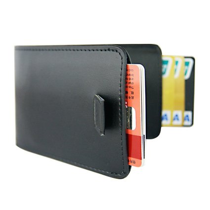 Mens Ultra Slim RFID Blocking Bifold Leather Wallet Pull Tab with Money Clip