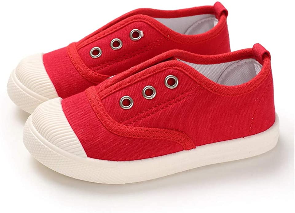 TIMATEGO Toddler Boys Girls Canvas Slip On Shoes Lightweight Casual Kids Sneakers School Runing Tennis Shoes