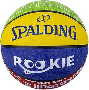 Spalding - Rookie Series - Größe 5 - Gummibasketball - Outdoor-Basketball - Ausgezeichneter Grip - Für Kinder - Mehrfarbig