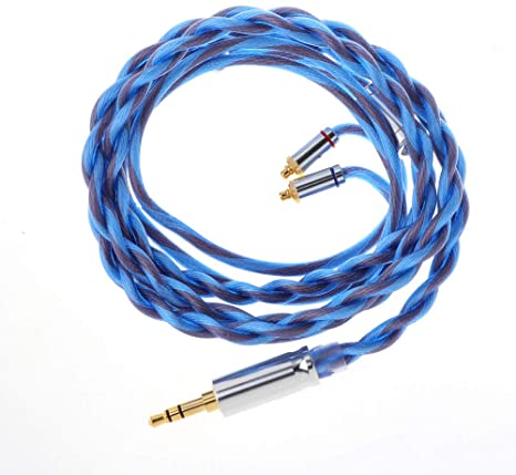 Linsoul Euphrosyne Litz Type 6 5N OCC Silver Plated OCC Cable (MMCX, 3.5mm, Blue)