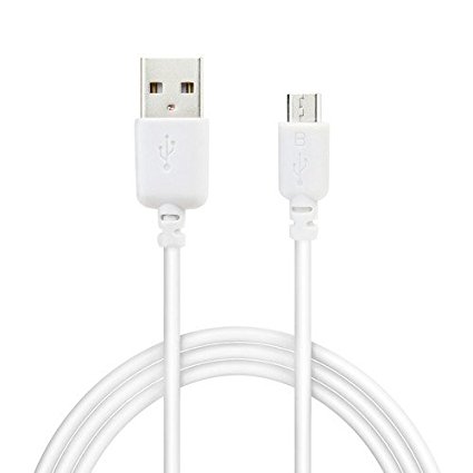 Micro-USB Cable, EZOPower Extra Long 6ft White Micro-USB 2in1 Sync and Charge USB Data Cable for Samsung, HTC, LG and Other Smartphone