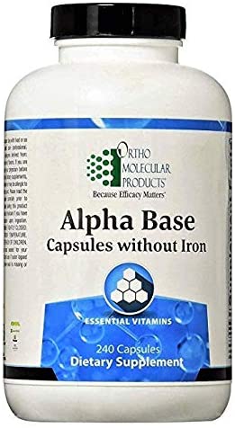 Ortho Molecular Products Alpha Base Caps Without Iron Capsules, 120 Count