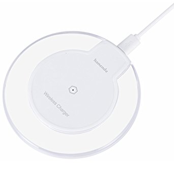Wireless Charger, hanende K9 Crystal Qi Wireless Charging Pad for iPhone 8 / 8 Plus / X Samsung Galaxy S7 S7 Edge, S6 S6 Edge Plus S6 Edge/Active, Note 5, Nexus 6 5, Moto Turbo 2 , etc (white)