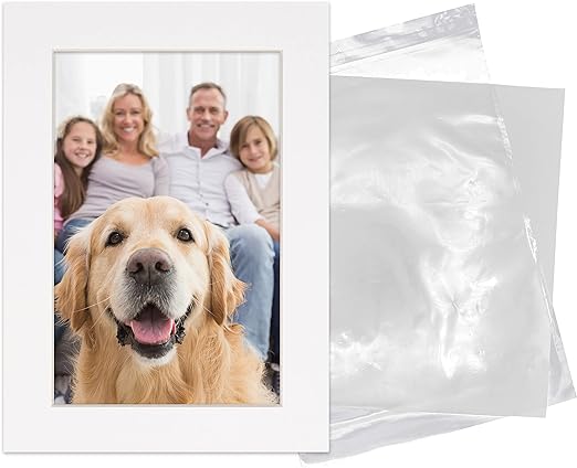 8x10 Mat for 12x16 Frame - Precut Mat Board Acid-Free Show Kit with Backing Board, and Clear Bags White 8x10 Photo Matte Made to Fit a 12x16 Picture Frame Matboard for Framing, Pack of 1 Mat