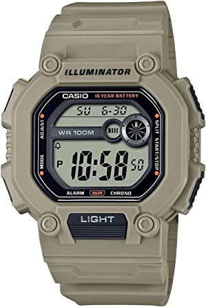 Casio LED Illuminator 10-Year Battery Extra Long Band Countdown Timer Daily Alarm Full-Auto Calendar Men's Digital Watch (Casio Model: W-737HX-5AV)