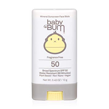 Baby Bum Mineral Sunscreen Face Stick - SPF 50 - UVA/UVB Face and Body Protection - Fragrance Free – Safe for Sensitive Skin- Travel Size – 0.45 OZ