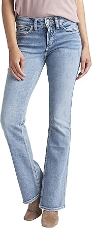 Silver Jeans Co. Women's Suki Mid Rise Curvy Fit Bootcut Jeans