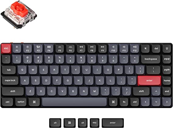 Keychron K3 Pro Ultra-Slim QMK/VIA Wireless Custom Mechanical Keyboard, Hot-swappable Program 75% Layout RGB Backlight with Low-Profile Gateron G Pro Red Switch PBT keycap for Mac Windows Linux