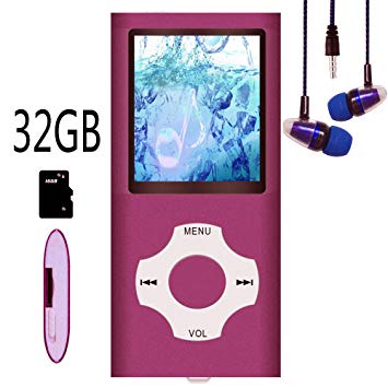 MP3 Player / MP4 Player, Hotechs MP3 Music Player with 32GB Memory SD card Slim Classic Digital LCD 1.82'' Screen with FM Radio, ¡­