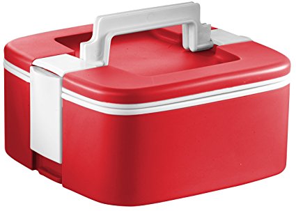 Ozeri FS3-R Thermomax Stackable Lunch Box and Double-wall Insulated Food Storage Container, Red