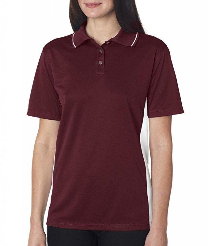 UltraClub Women's Cool & Dry Sport Two-tone Polo