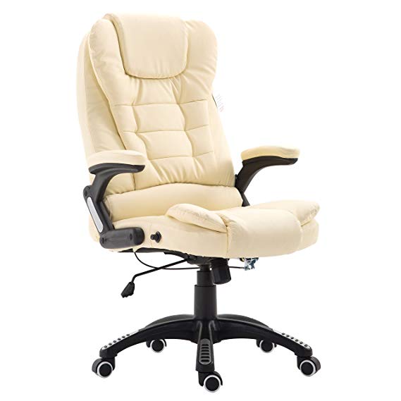 Cherry Tree Furniture Executive Recline Extra Padded Office Chair (Standard, Cream)