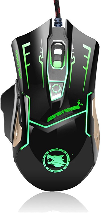 K-RAY M738 Wired Gaming Mouse Ergonomic 2400 DPI Metal Chassis Game Mice with 6 Buttons Design For Gamer PC MAC Laptop Computer