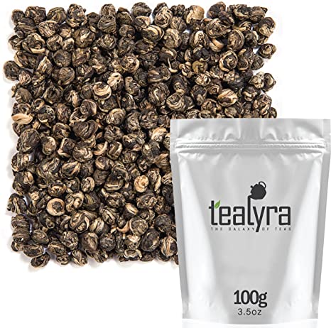 Tealyra - Imperial Jasmine Dragon Pearls - Loose Leaf Green Tea - Jasmine Green Tea with Pleasant Aroma and Tonic Effect - 100g