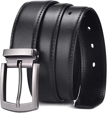 Men's Dress Belt Black Leather Belts for Jeans