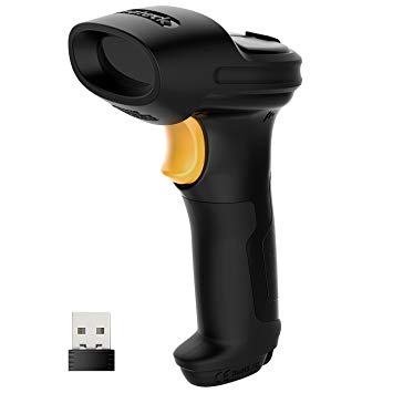 Inateck 2.4GHz Wireless Barcode Scanner 2600mAh Battery 35m Range,BCST-60 Black