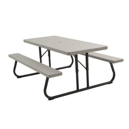 Lifetime 22119 Picnic Table and Benches, 6 Foot, Putty