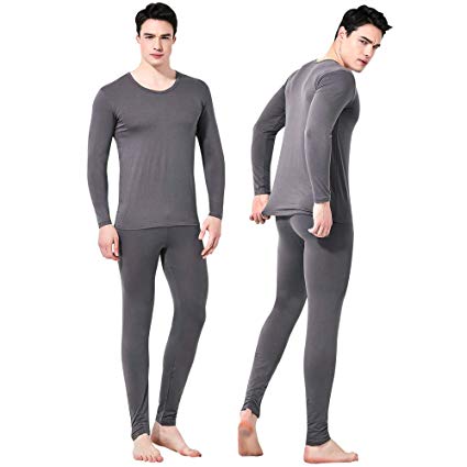 Feelvery Men's Natural Ultra-Soft Tencel Long Johns Thermal Underwear Set
