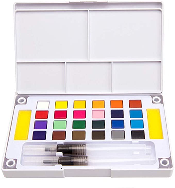 Fine Watercolor Paint Set, Solid Watercolor Water Brush Paint Set Richly Pigmented- Perfect for Artists, Students or Hobbyists Art Supplies