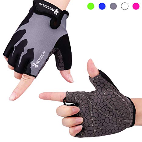 Cycling Gloves Gym Gloves with Anti-slip 3-Piece Silica Gel Grip & Adjustable Strap Mountain Bike Gloves Road Racing Bicycle Gloves Weight Lifting Gloves for Workout, Fitness(Men & Women)