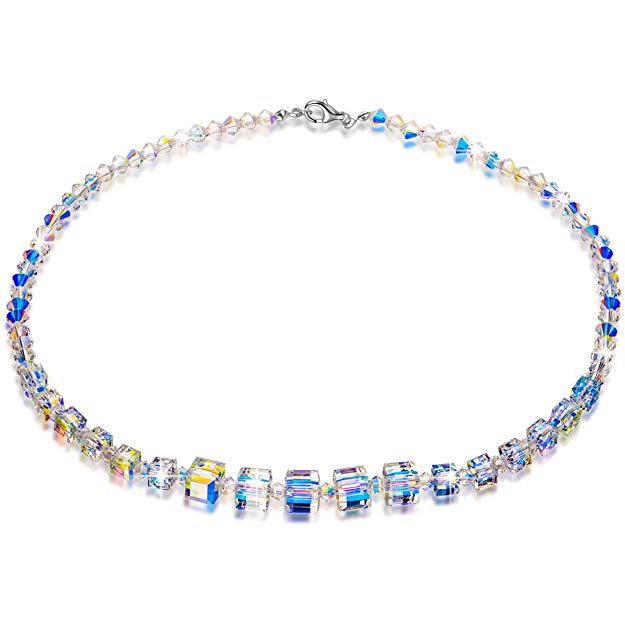 LADY COLOUR Crystal Necklace A Little Romance Series 16.5 Inch Strand Necklace for Women, Crystals from Swarovski - Gift Packaging