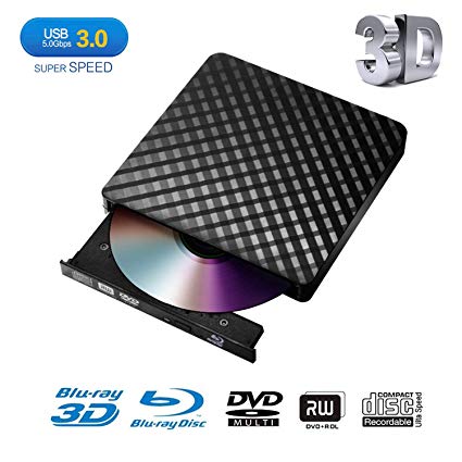 External Blu Ray DVD Drive,Portable Ultra-Thin USB 3.0 External 3D Blu Ray CD DVD BD Burner DVD RW Player Writer Reader Disk for Mac OS Windows XP/7/8/10 MacBook PC iMac Laptop-Black(Xglysmyc)