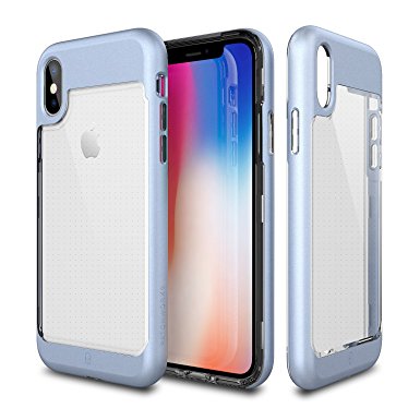 iPhone X Case, Patchworks [Contour Series] Hybrid Smudge-Free Clear Inner TPU Hard Matte Finish PC Frame Cover Military Grade Drop Tested Case [Wireless Charging] for iPhone X (2017) - Blue