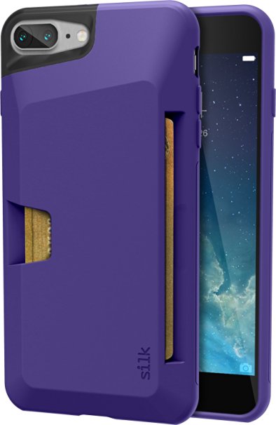 Silk iPhone 7 Plus Wallet Case - Vault Slim Wallet for iPhone 7  [Ultra Slim Grip Card Case] - Purple Orchid