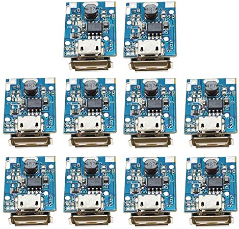 Onyehn 10Pcs 5V Boost Step Up Power Supply Module Lithium Battery Charge Protection Board HOTCHIP HT4928S(parameters Same as134N3P) DIY Charger LED Display USB and Micro Port 10 Pack