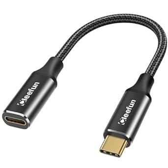 CLEEFUN Short USB C Extension Cable 0.3m/30cm, USB 3.2 Type C to C 100W Fast Charging/10Gpbs Sync 4K 60Hz Male to Female Extender for Samsung Galaxy S23 S22,iphone 15 MacBook ipad Pro/Air,USB C Hub