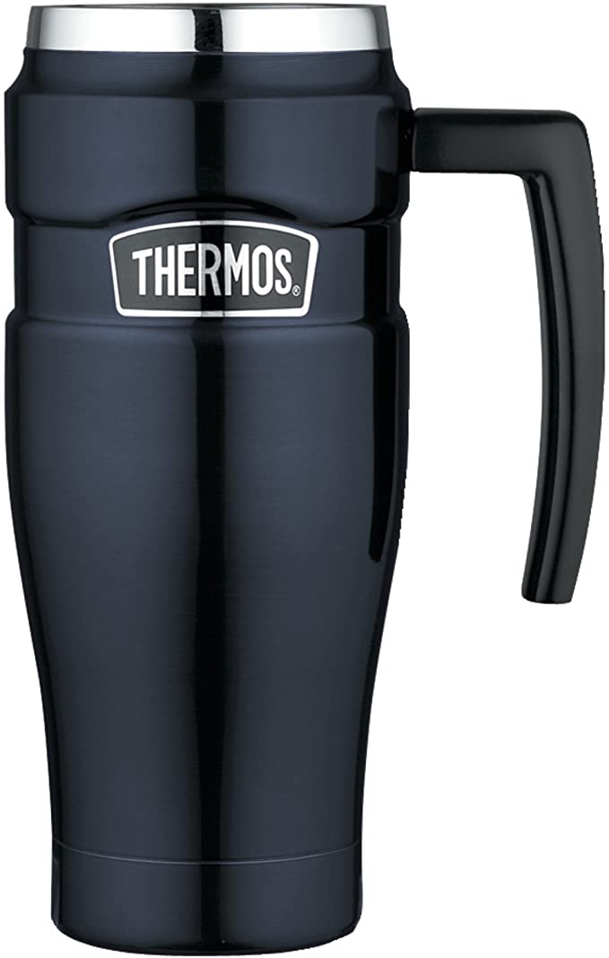 Thermos Stainless King 16 Ounce Travel Mug, Midnight Blue