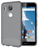 TUDIA Ultra Slim Full-Matte ARCH TPU Bumper Protective Case for Nexus 5X Updated Version With Microphone Cut Out 2015 Gray