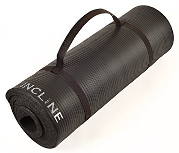 Incline Fit Extra Thick and Long Comfort Foam Yoga/Exercise Mat with Carrying Strap