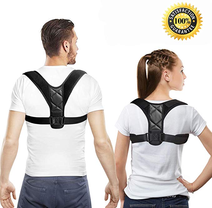 Posture Corrector for Men and Women - Adjustable Upper Back Brace for Clavicle Support and Providing Pain Relief from Neck, Back and Shoulder (Style L)