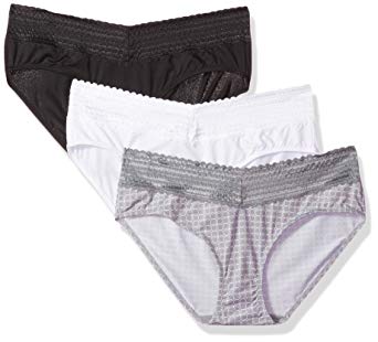 Warner's Women's Blissful Benefits No Muffin Top 3 Pack Lace Hipster Panties