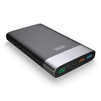 Vinsic 20000mAh Power Bank, Ultra Slim External Battery Pack Backup Portable Charger with Qucik Charger, Type C, Smart USB Outputs for All Smartphones