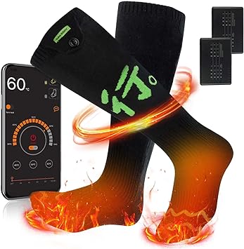 Bubbacare Heated Socks for Men Rechargeable Washable 2023 Upgraded APP Control Heated Socks Women Battery Electric Socks for Hunting Skiing Riding Camping Outdoor Winter Warm Socks with Remote