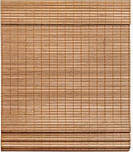 LazBlinds Cordless Bamboo Roman Shades, Light Filtering Window Treatment, Roll Up Bamboo Blinds for Window 23'' W x 60'' H