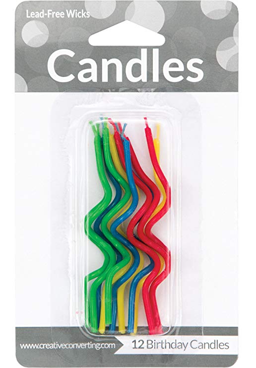 Creative Converting 12Count Crazy Curl Birthday Cake Candles, Assorted