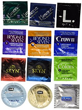 LUCKY BLOKE Superior Condom Assortment - 12 World's Best Condom Variety Pack: Naked Luxury, Okamoto, Kimono, GLYDE, SKYN Elite, ONE condoms, RFSU - Best Condom Variety Pack