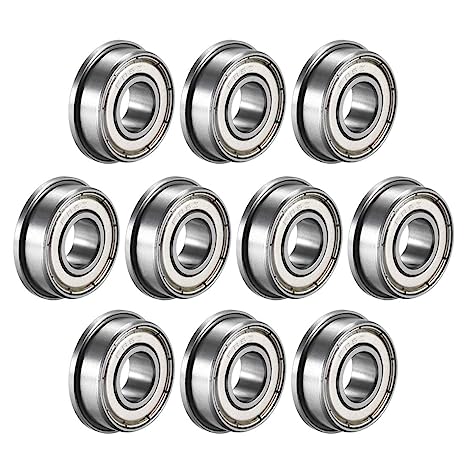 uxcell FR6ZZ Flanged Ball Bearing 3/8" x 7/8" x 9/32" Double Metal Shielded (GCr15) Chrome Steel Flange Rip Bearings 10pcs