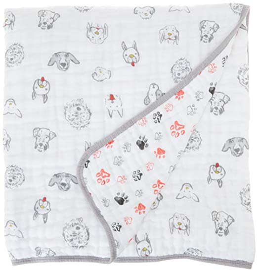 Aden + Anais Dream Blanket, 100% Cotton Muslin, 4 Layer Lightweight and Breathable, Large 47 X 47 inch, Limited Edition Year of The Dog Dream Blanket