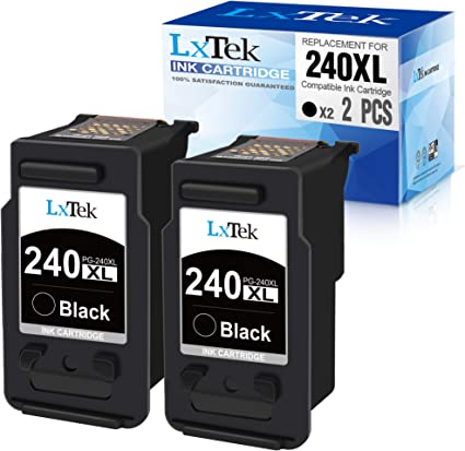 LxTek Remanufactured Ink Cartridge Replacement for Canon 240XL PG-240XL PG240XL PG-240 PG240 240XL 240 XL to use with PIXMA MG3620 MX532 MG3520 MX472 MX452 MG3522 MG3220 MG2120 MX432 (Black, 2 Pack)