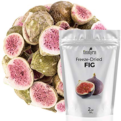 Fig - Freeze Dried Fruits Snacks Chunks - Non-GMO - Gluten-Free - No Sugar Added - 100% Natural and Organically Processes - Tealyra