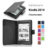 Elsse For Kindle 7th Gen 6 Glare-Free Touchscreen Display - Folio Case Cover for Kindle 7th Generation Black - will not fit previous generation Kindle devices