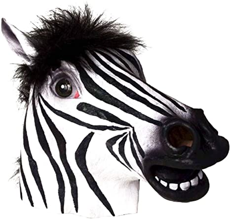 Ace Martial Arts Supply Zebra Mask : Latex Animal Mask